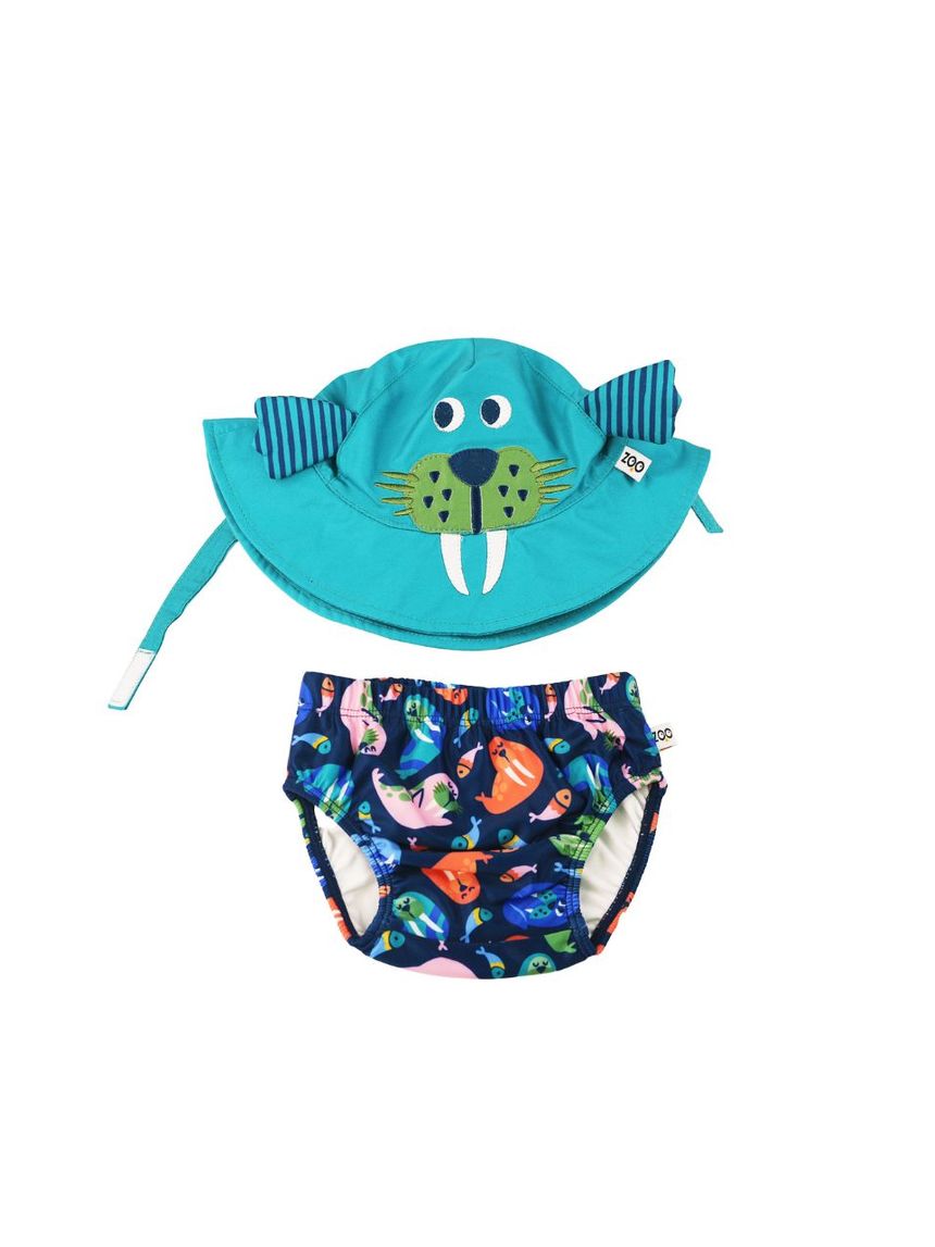 Zoocchini σετ μαγιό και καπέλο upf50+ wally the walrus 6-24 μηνών zoo12021 - Zoocchini