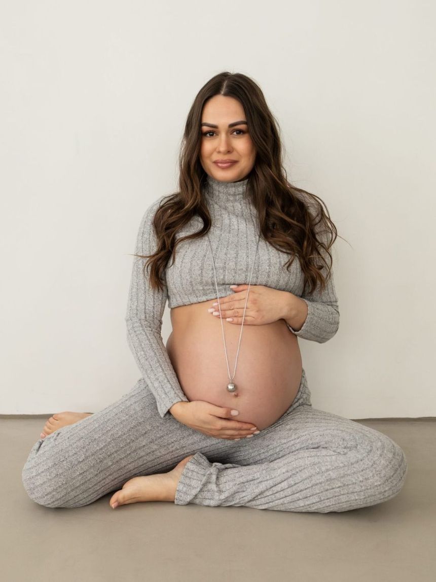 Proud mama μενταγιόν bola sofie silver grey καρδιά pm-667 - Proud Mama