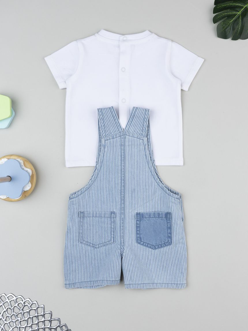βρεφικό σετ t-shirt και τζιν σαλοπέτα για αγόρι - Prénatal