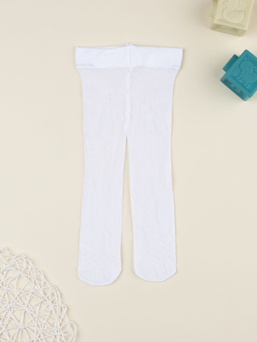 βρεφικό καλσόν λευκό πουά για κορίτσι - Prénatal