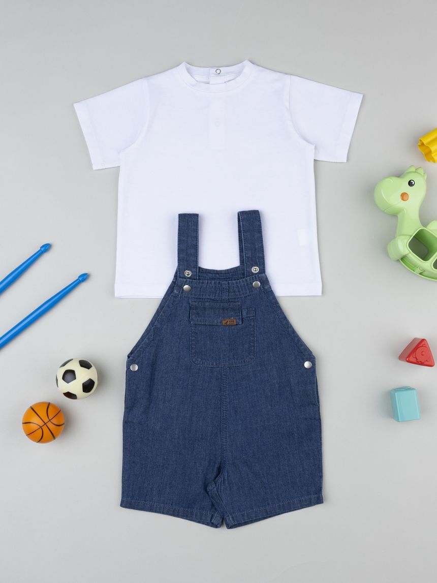 βρεφικό σετ t-shirt και τζιν σαλοπέτα για αγόρι - Prénatal
