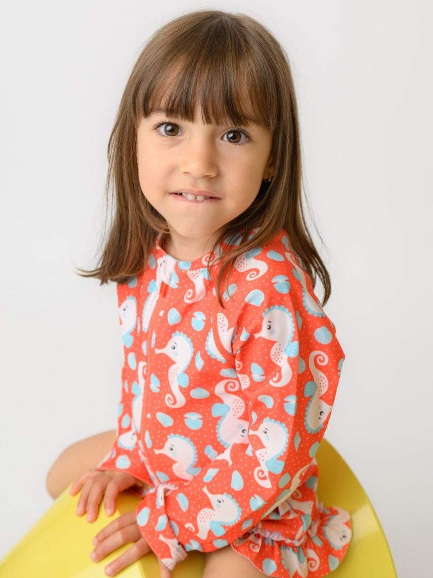 Zoocchini ολόσωμο μαγιό με μανίκια uv sally the seahorse zoo12604 - Zoocchini