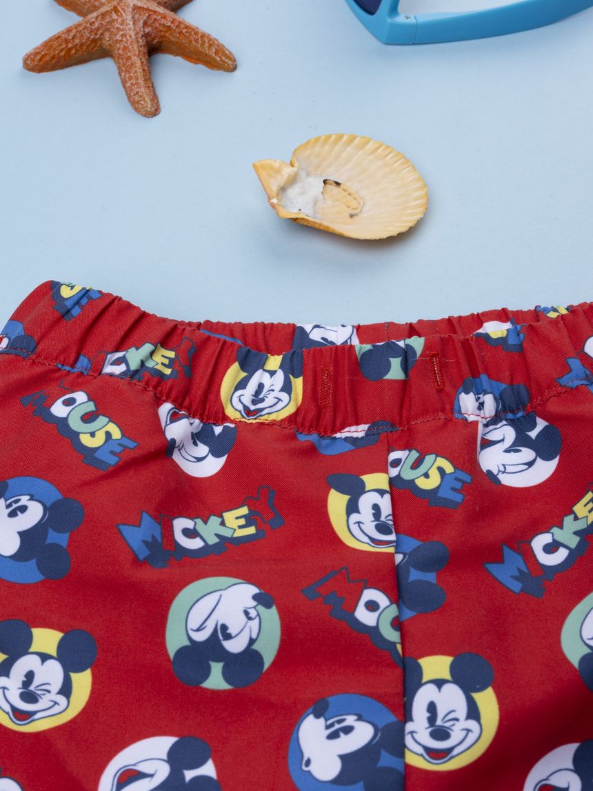 βρεφικό μαγιό boxer κόκκινο mickey για αγόρι - Prénatal