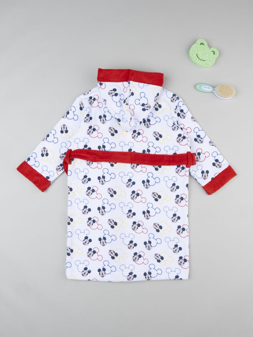 παιδικό μπουρνούζι σενίλ λευκό mickey για αγόρι - Prénatal