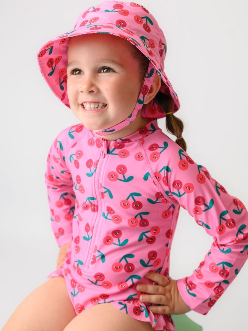 Zoocchini ολόσωμο μαγιώ με μανίκια uv cherry zoo12605 - Zoocchini