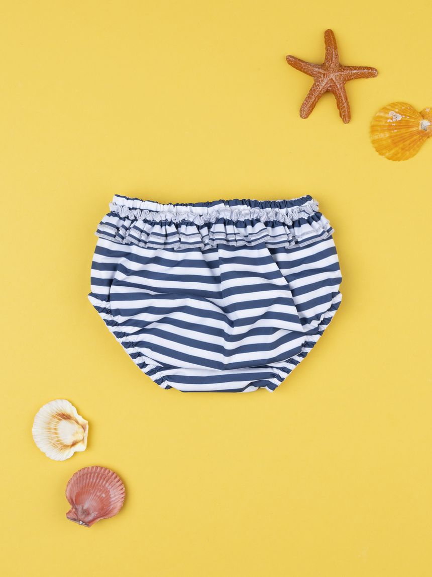 βρεφικό μαγιό πάνα ριγέ μπλε/λευκό minnie για κορίτσι - Prénatal