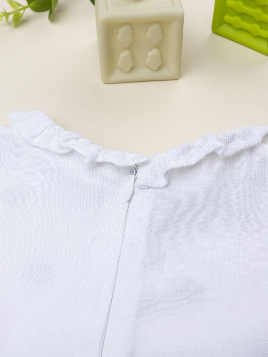 βρεφικό φόρεμα λινό elegant με λουλούδια για κορίτσι - Prénatal