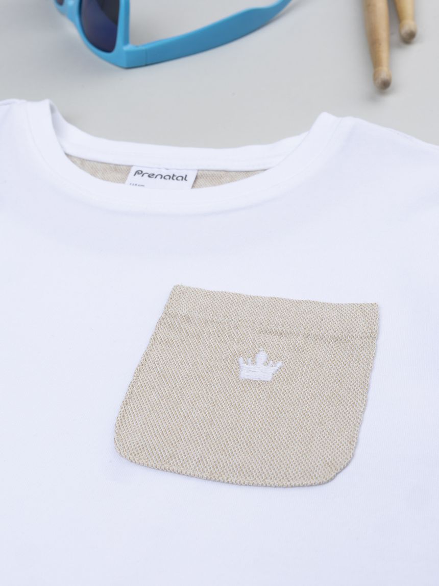 παιδικό t-shirt λευκό elegant για αγόρι - Prénatal