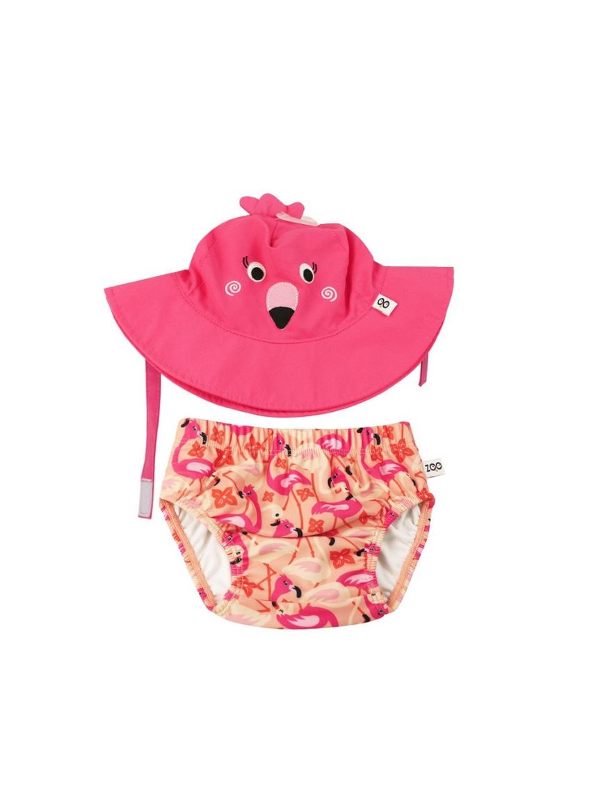 Zoocchini σετ μαγιό και καπέλο upf50+ flamingo 6-24 μηνών zoo12022 - Zoocchini
