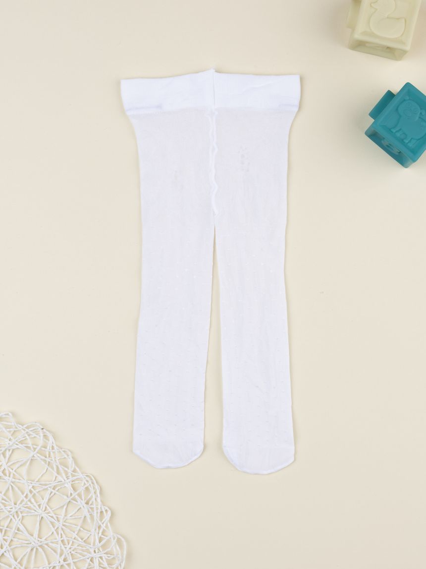 βρεφικό καλσόν λευκό πουά για κορίτσι - Prénatal