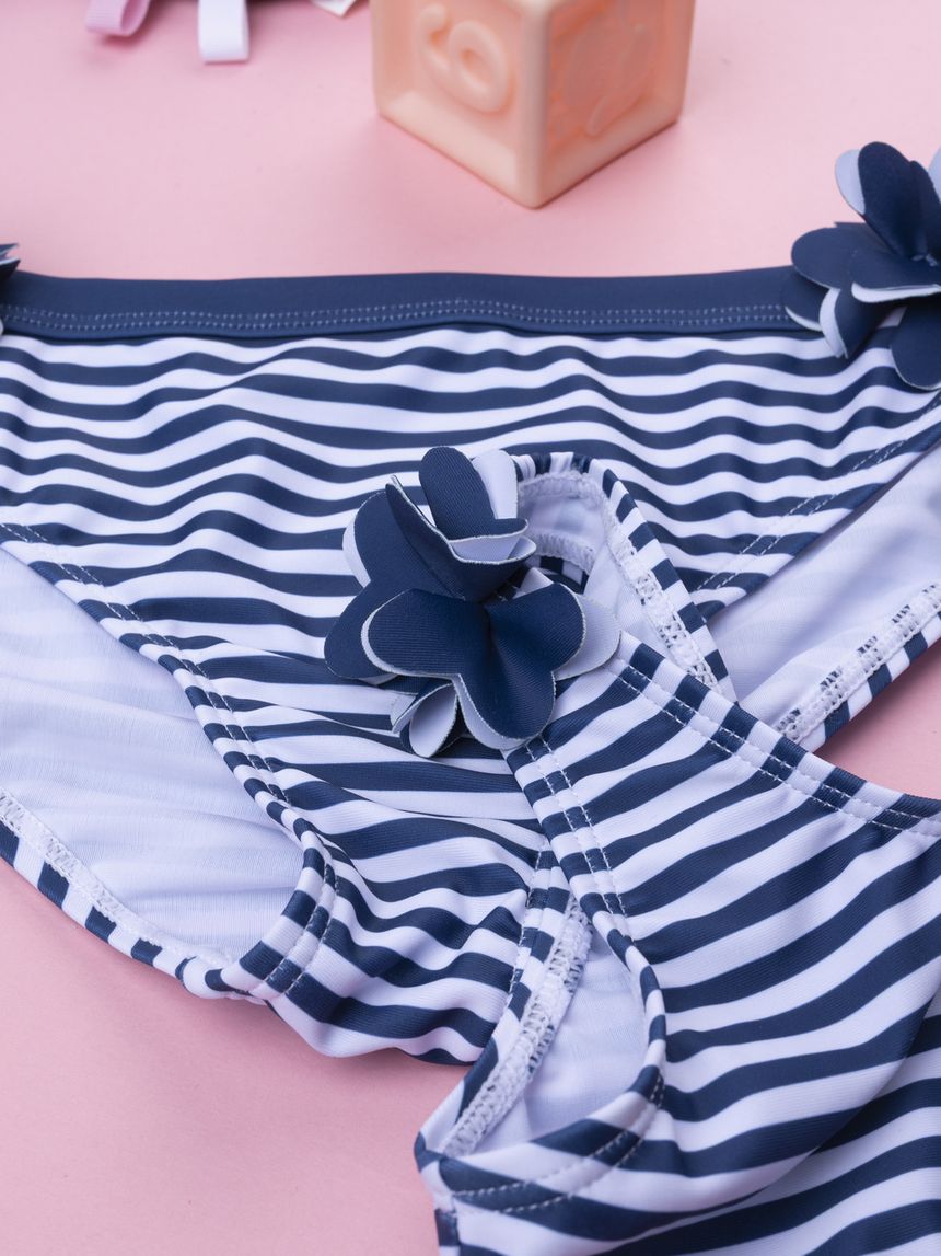 παιδικό μαγιό μπικίνι ριγέ μπλε/λευκό για κορίτσι - Prénatal