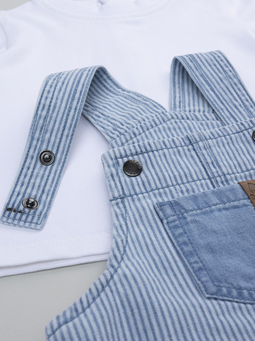 βρεφικό σετ t-shirt και τζιν σαλοπέτα για αγόρι - Prénatal