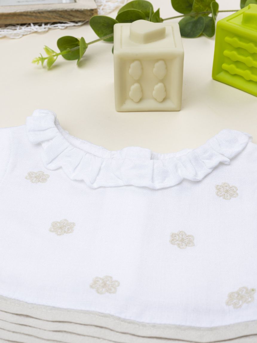 βρεφικό φόρεμα λινό elegant με λουλούδια για κορίτσι - Prénatal