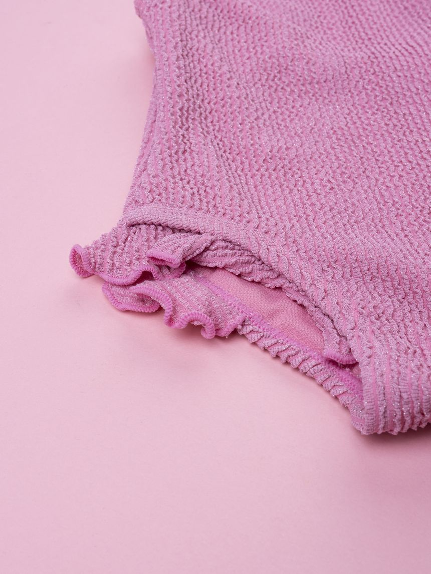 βρεφικό ολόσωμο μαγιό ροζ lurex για κορίτσι - Prénatal