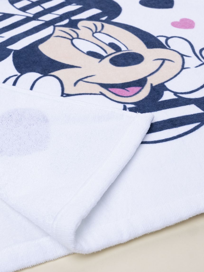 βρεφικό πόντσο θαλάσσης λευκό minnie για κορίτσι - Prénatal
