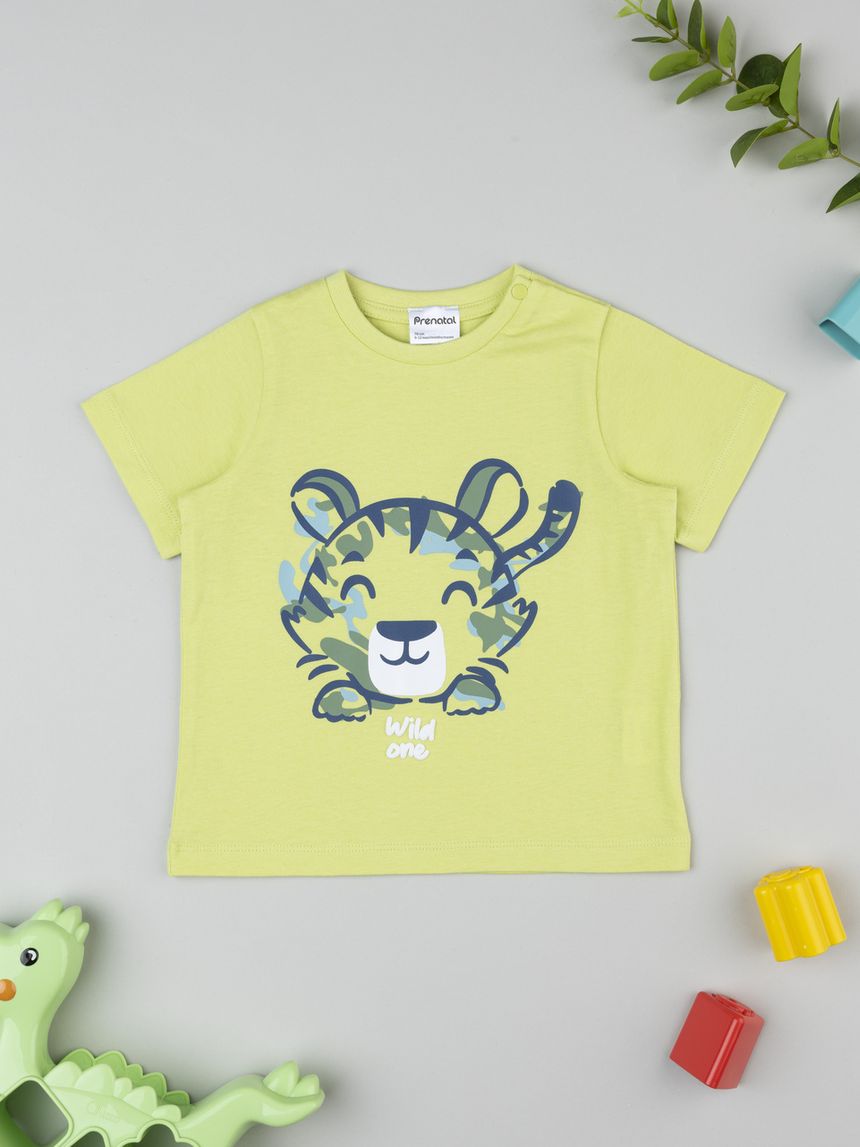 βρεφικό t-shirt λαχανί με τιγράκι για αγόρι - Prénatal