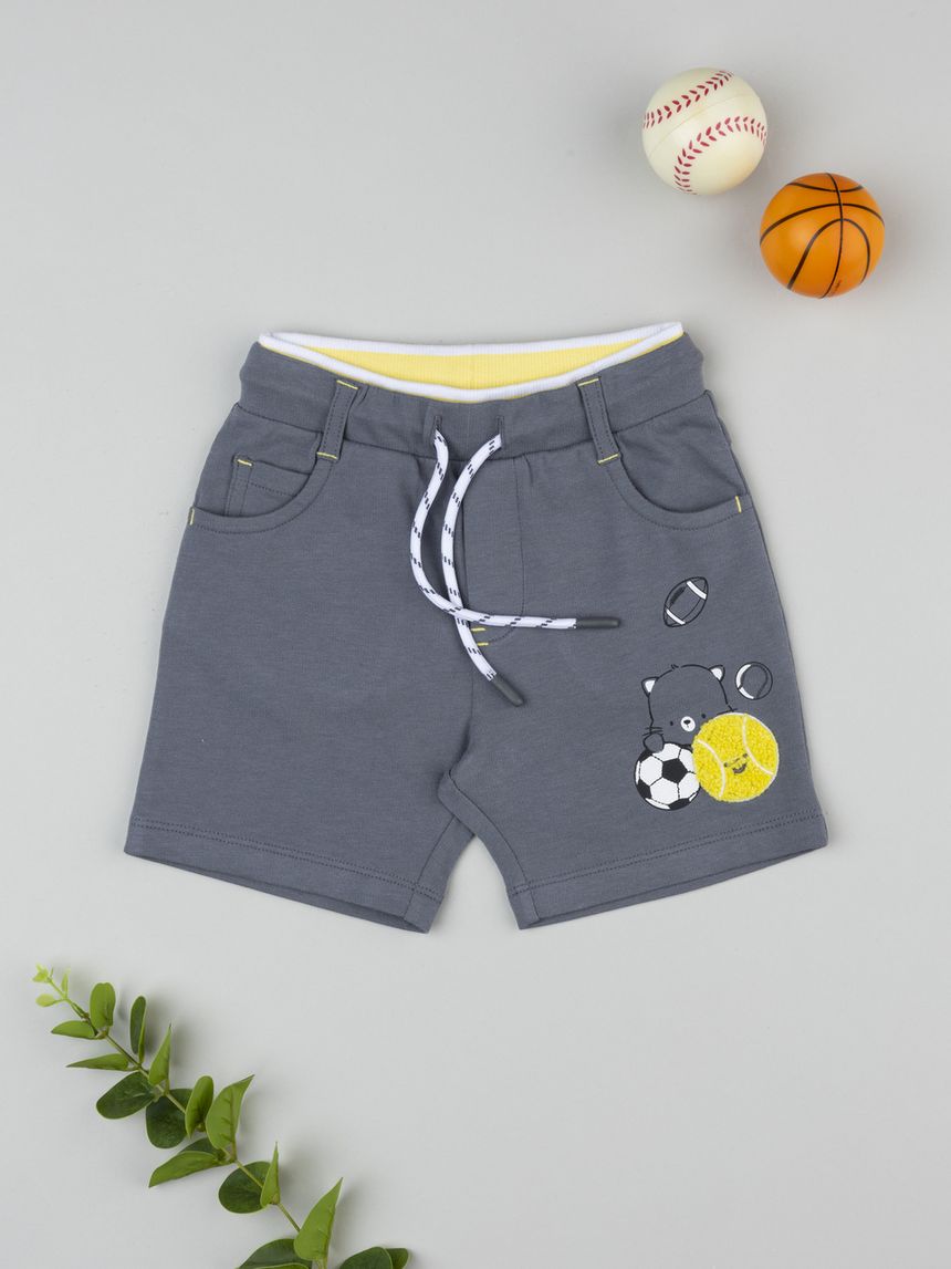 βρεφικό σορτσάκι γκρι player για αγόρι - Prénatal