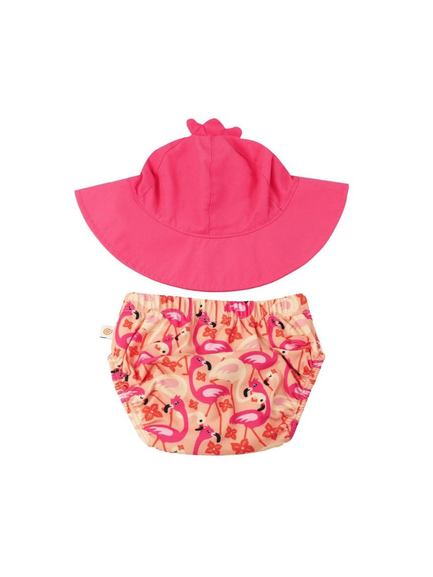 Zoocchini σετ μαγιό και καπέλο upf50+ flamingo 6-24 μηνών zoo12022 - Zoocchini