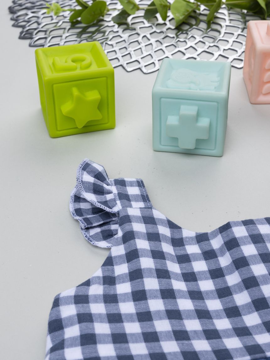 βρεφικό φόρεμα καρό vichy/denim για κορίτσι - Prénatal