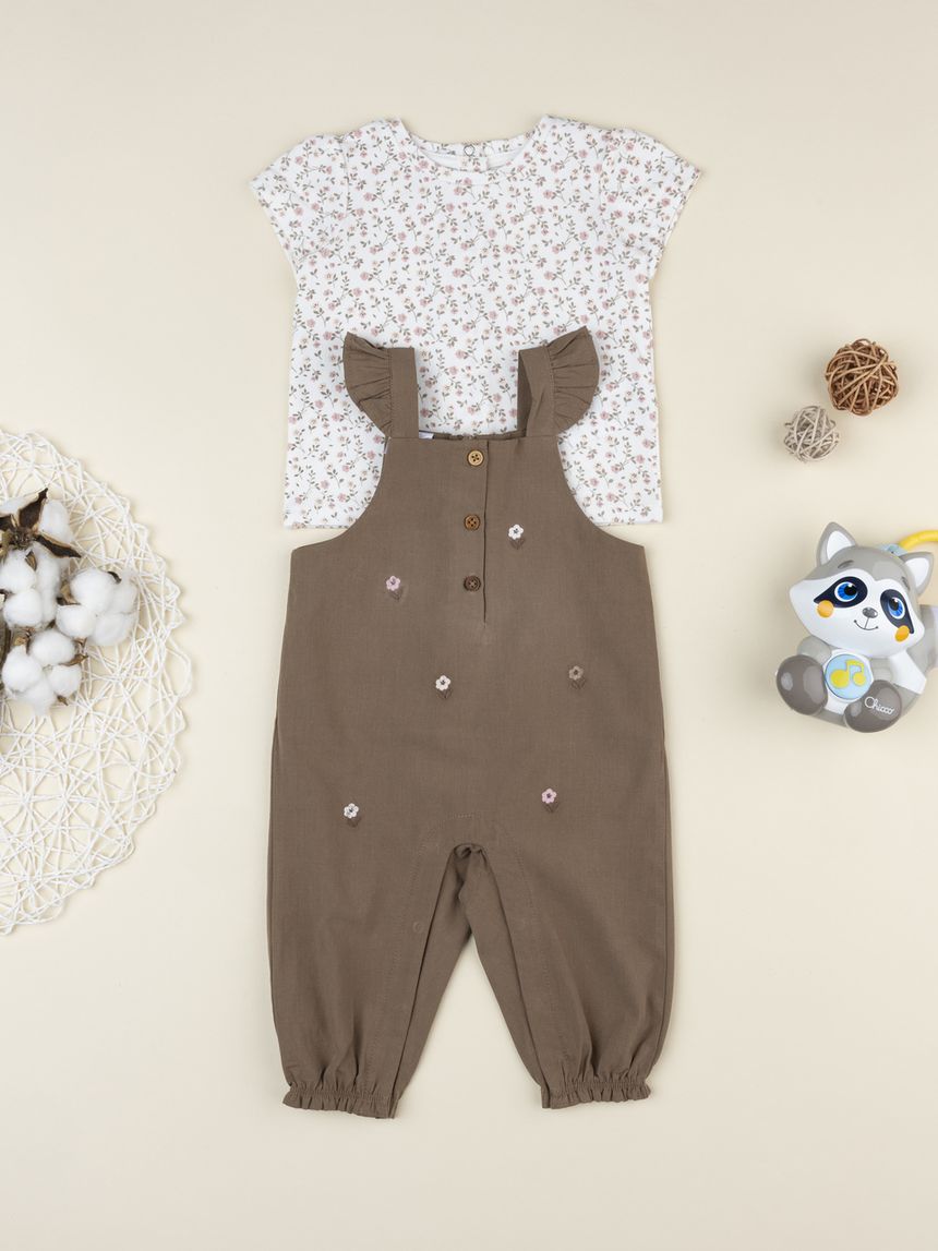 βρεφικό σετ t-shirt και σαλοπέτα wood για κορίτσι - Prénatal
