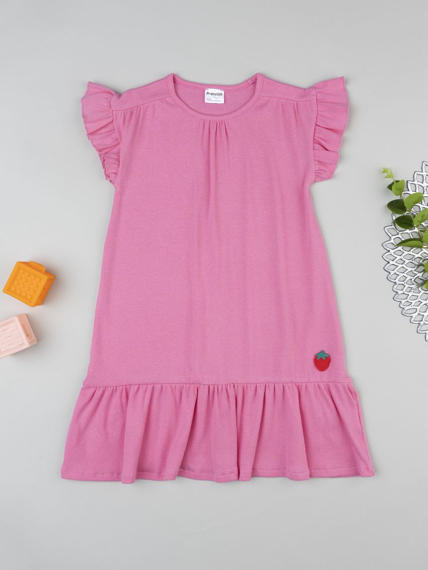 παιδικό φόρεμα ροζ με φράουλα για κορίτσι - Prénatal