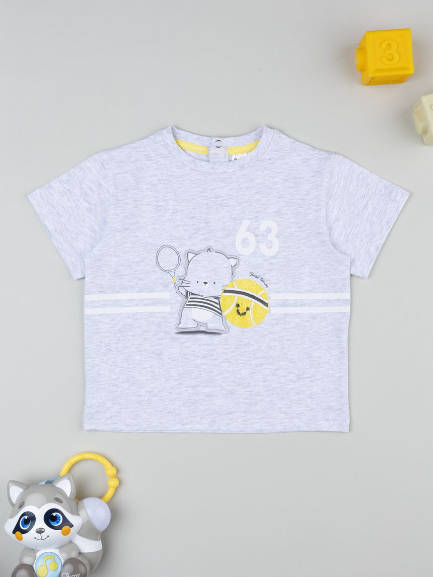 βρεφικό t-shirt γκρι sport για αγόρι - Prénatal