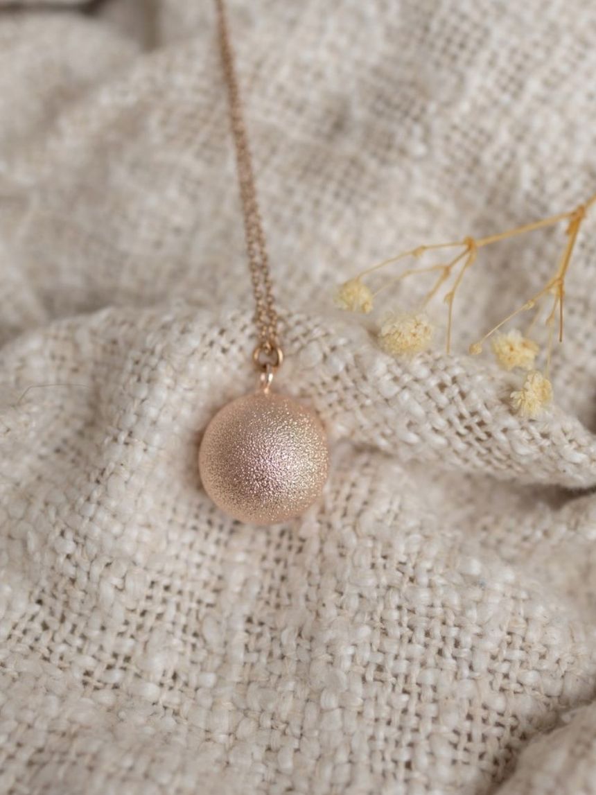 Proud mama μενταγιόν bola luna rose gold pm-572 - Proud Mama