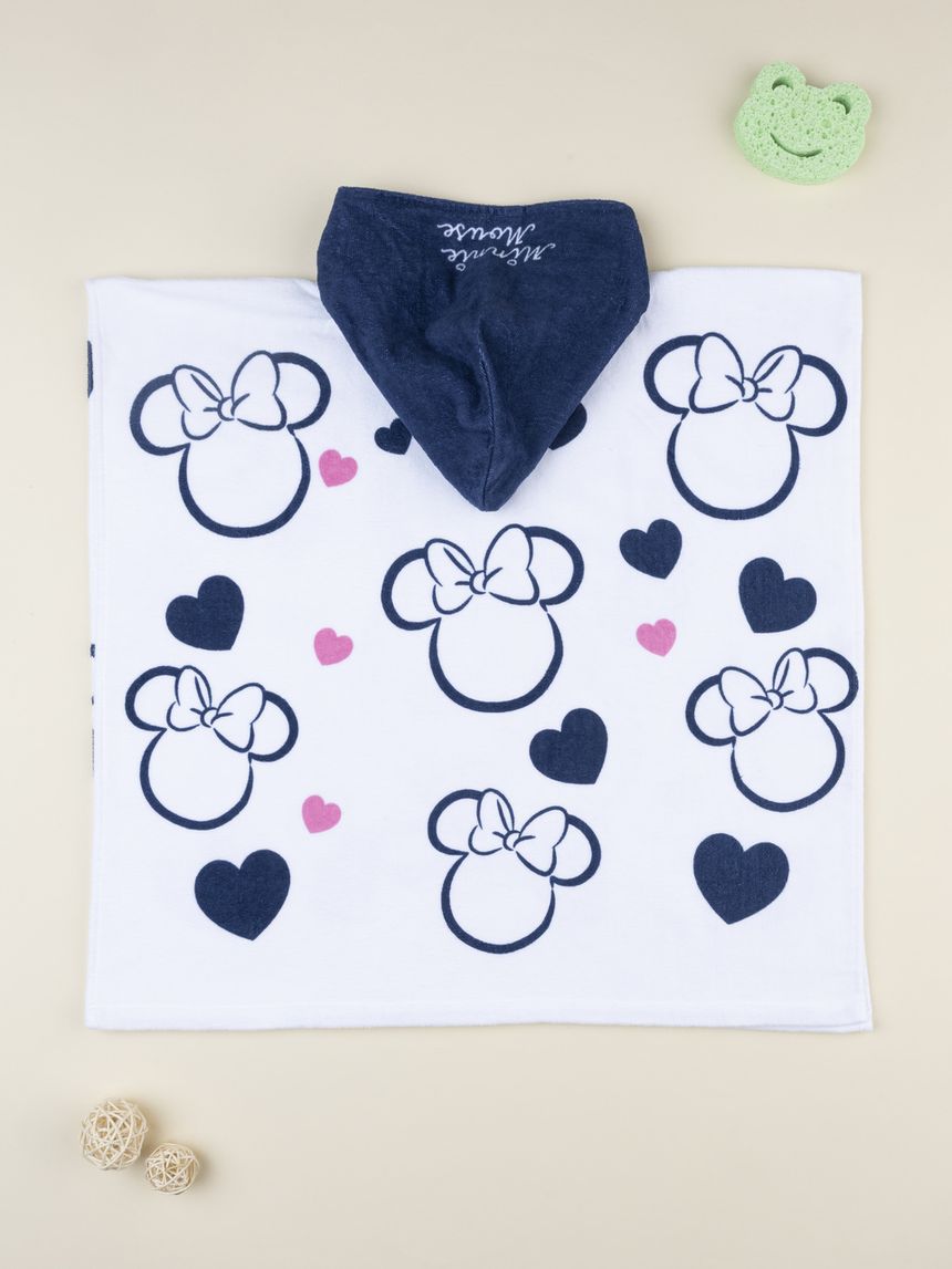 βρεφικό πόντσο θαλάσσης λευκό minnie για κορίτσι - Prénatal