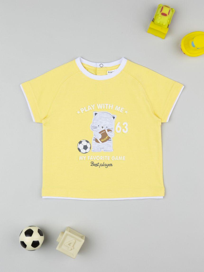 βρεφικό t-shirt κίτρινο best player για αγόρι - Prénatal