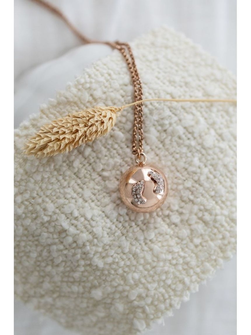 Proud mama μενταγιόν bola eva babybell glowing πατουσάκια pink pm-617 - Proud Mama