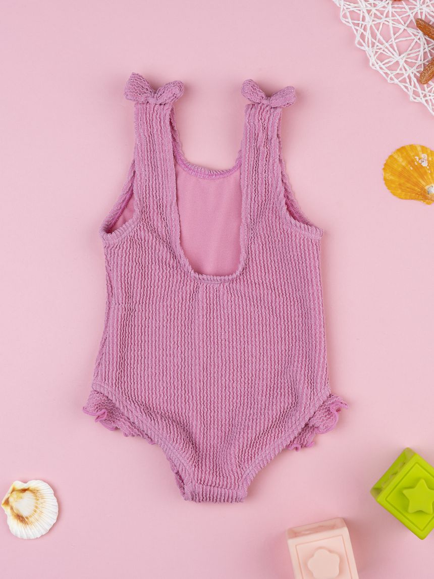 βρεφικό ολόσωμο μαγιό ροζ lurex για κορίτσι - Prénatal