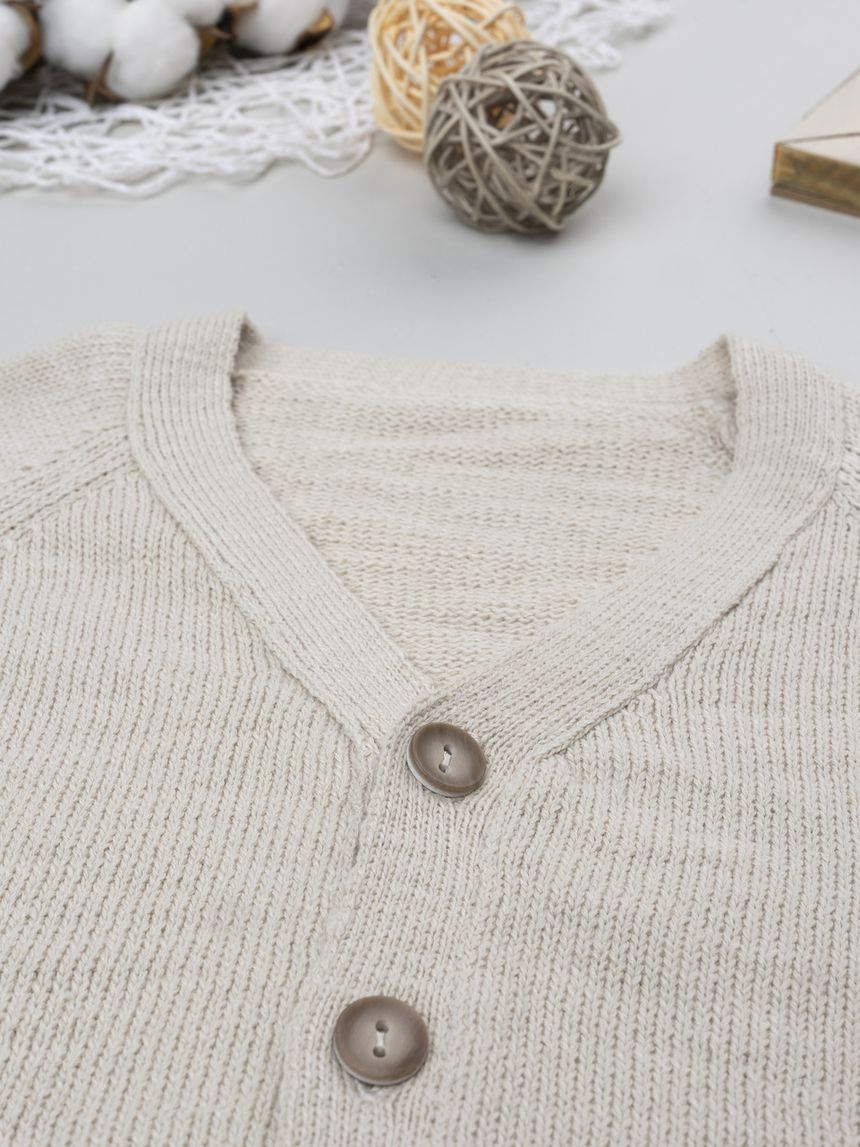 βρεφική ζακέτα πλεκτή μπεζ για αγόρι - Prénatal