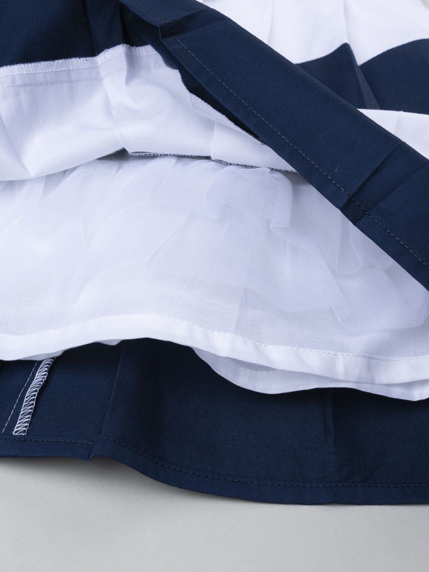 βρεφικό φόρεμα ριγέ μπλε/λευκό elegant για κορίτσι - Prénatal