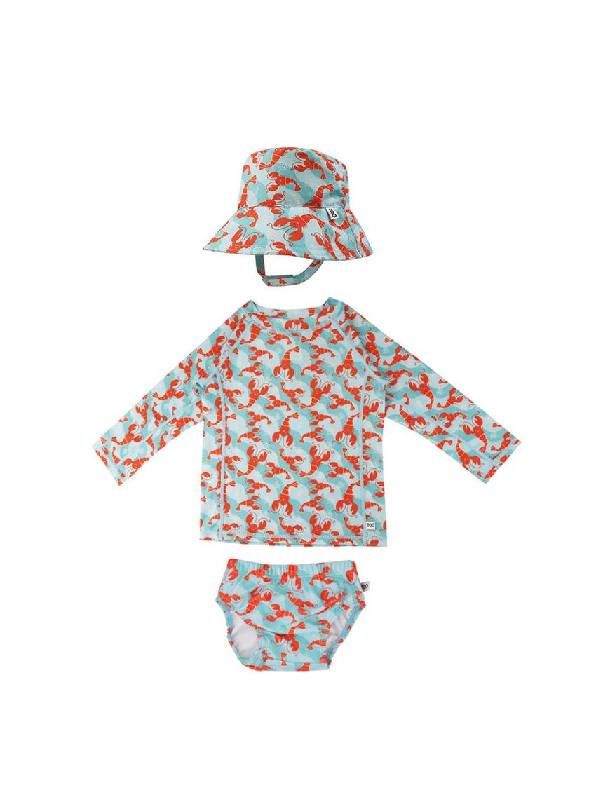 Zoocchini σετ uv μαγιό πάνα, bucket καπέλο και μπλούζα lobster zoo16023 - Zoocchini