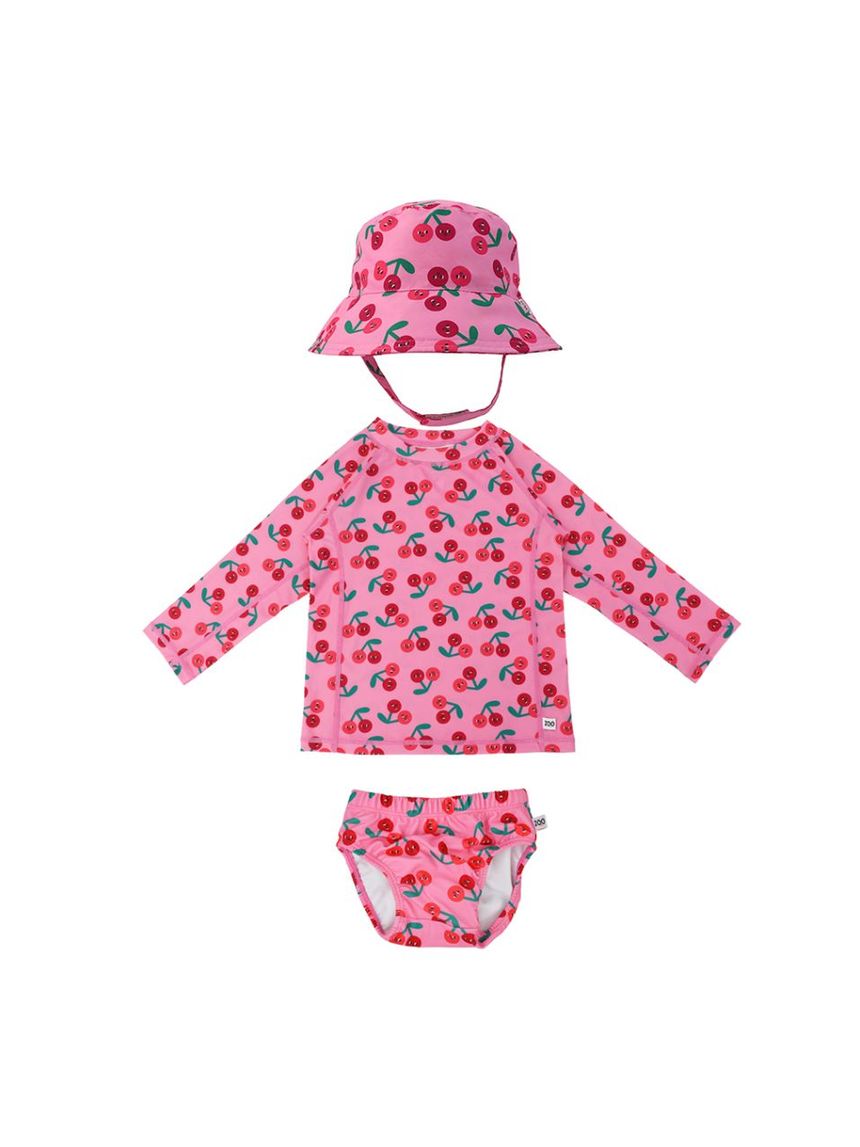 Zoocchini σετ uv μαγιό πάνα, bucket καπέλο και μπλούζα cherry zoo16025 - Zoocchini