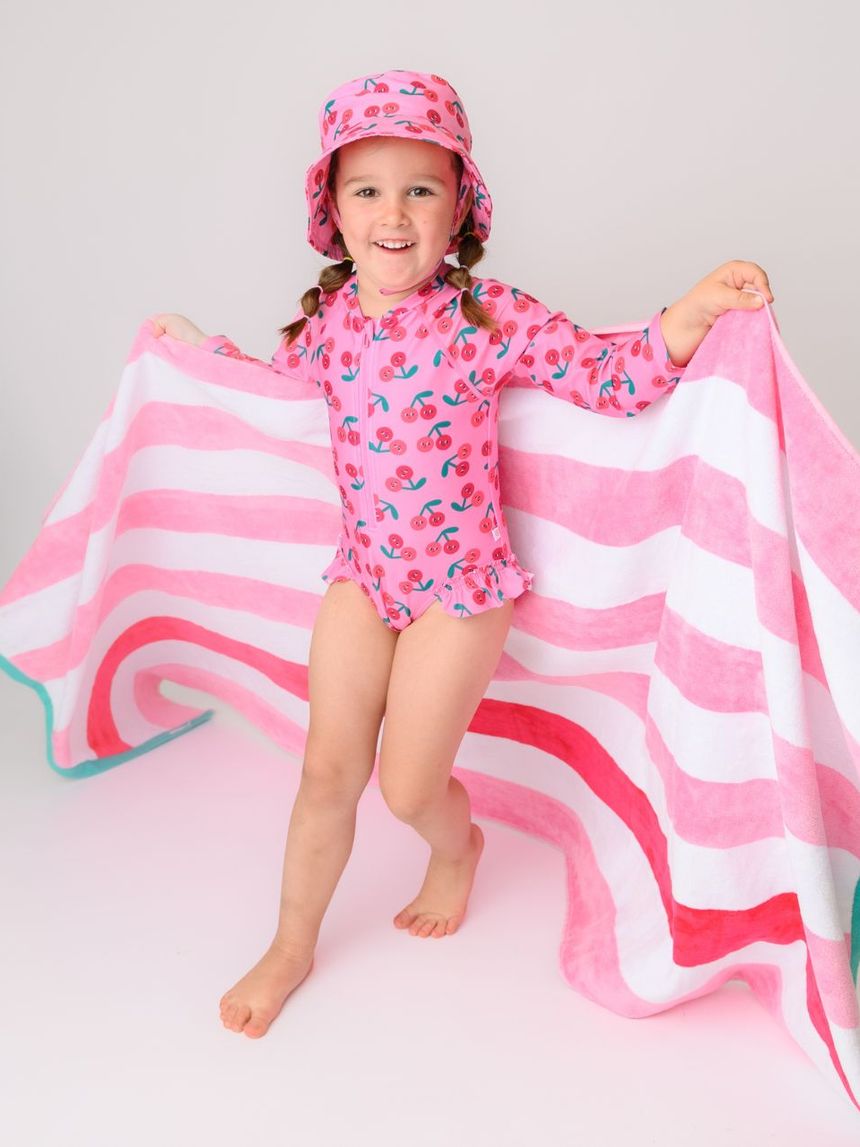 Zoocchini ολόσωμο μαγιώ με μανίκια uv cherry zoo12605 - Zoocchini