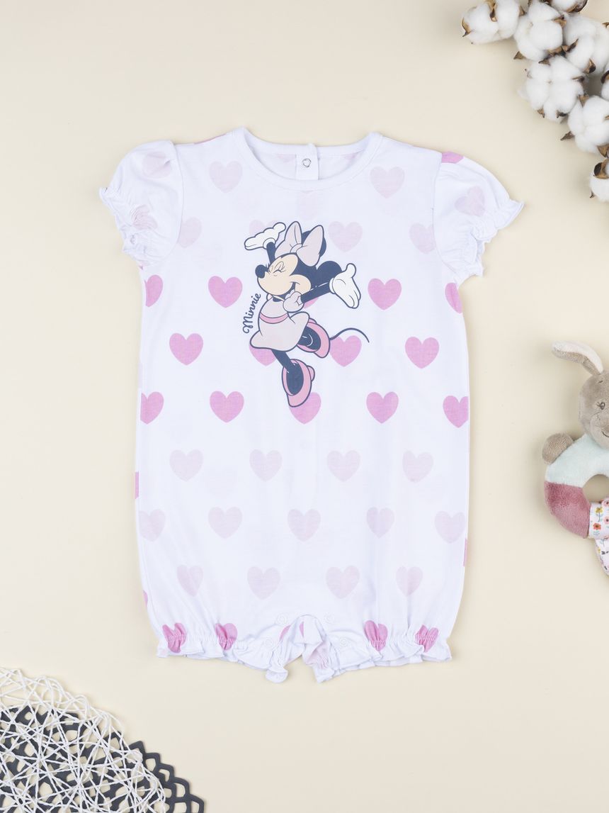 βρεφική ολόσωμη πιτζάμα λευκή minnie για κορίτσι - Prénatal
