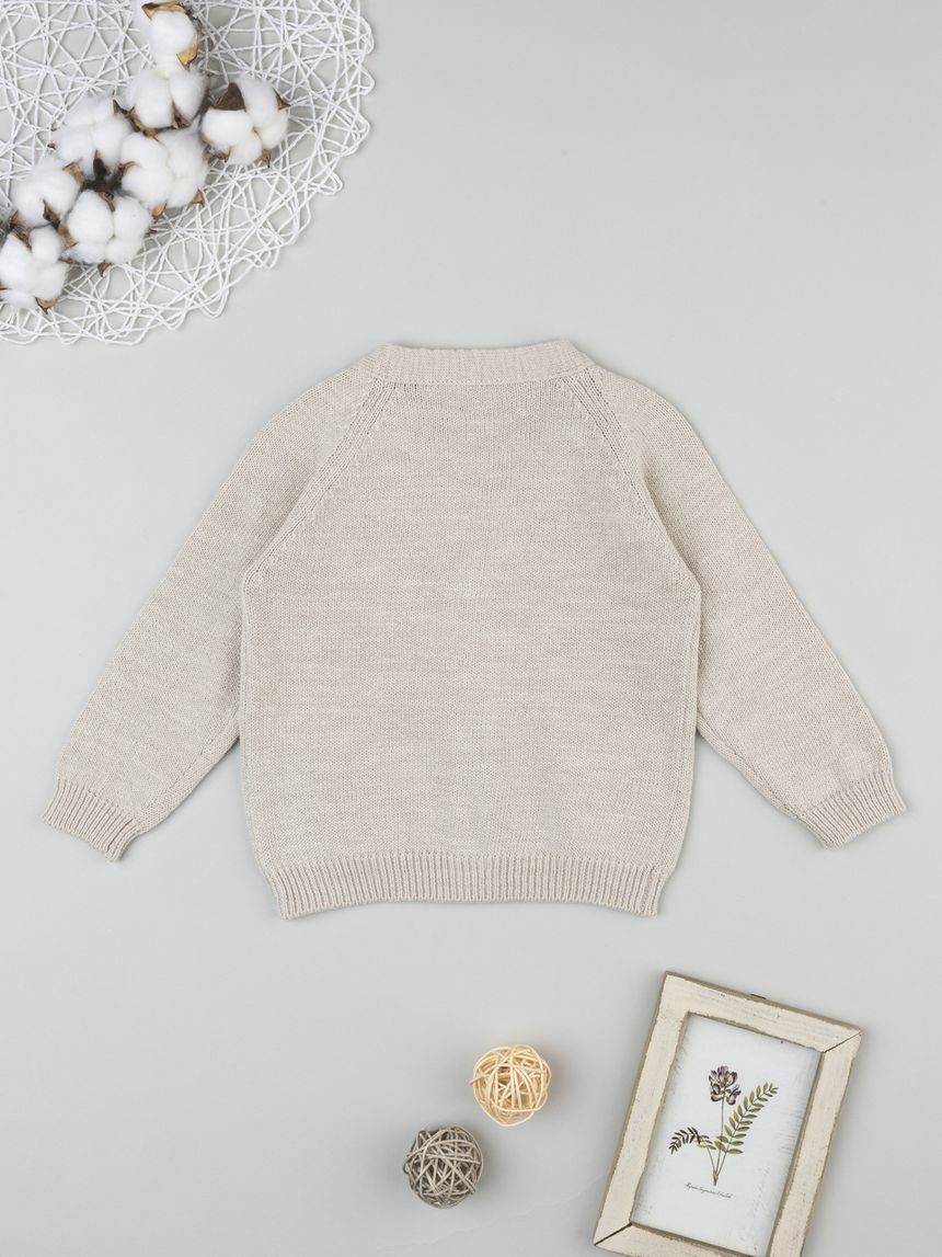 βρεφική ζακέτα πλεκτή μπεζ για αγόρι - Prénatal