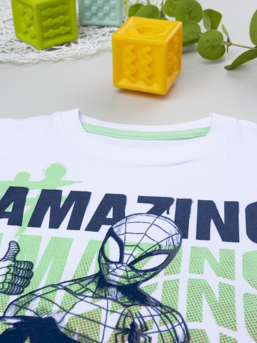 παιδικό t-shirt λευκό spiderman για αγόρι - Prénatal