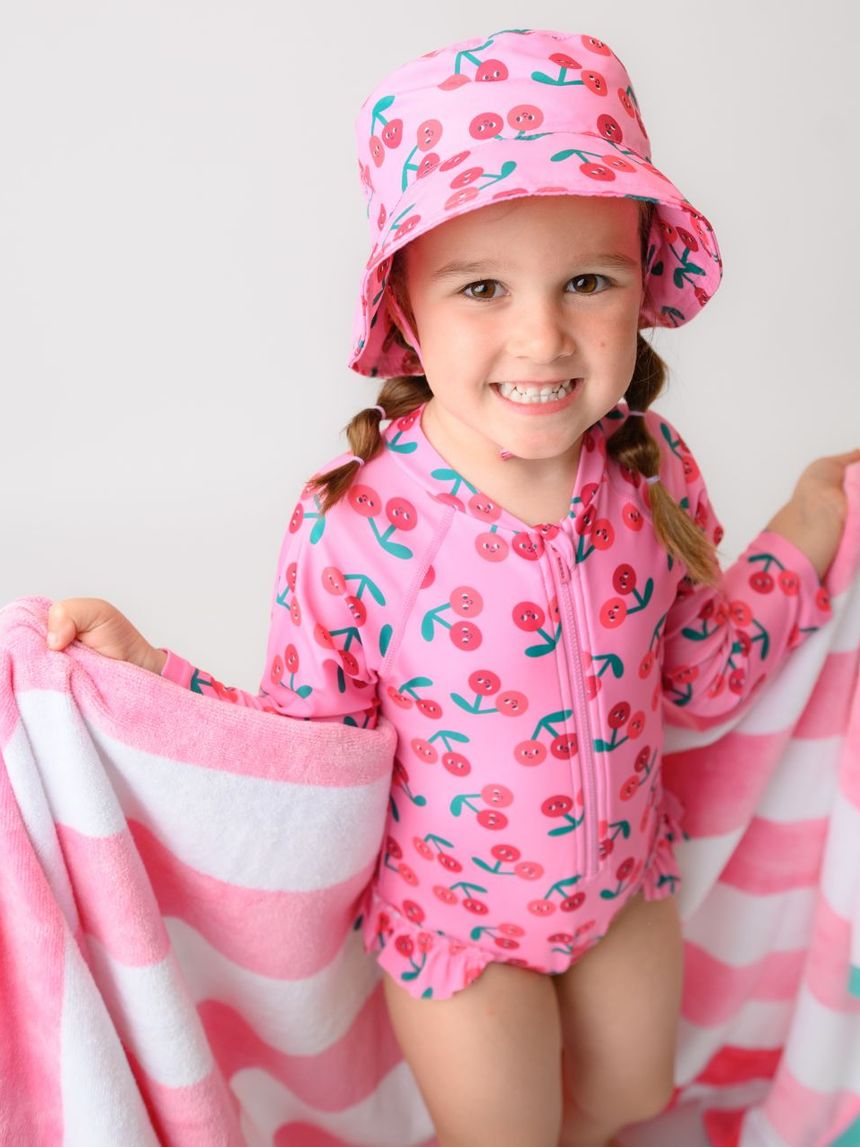 Zoocchini ολόσωμο μαγιώ με μανίκια uv cherry zoo12605 - Zoocchini