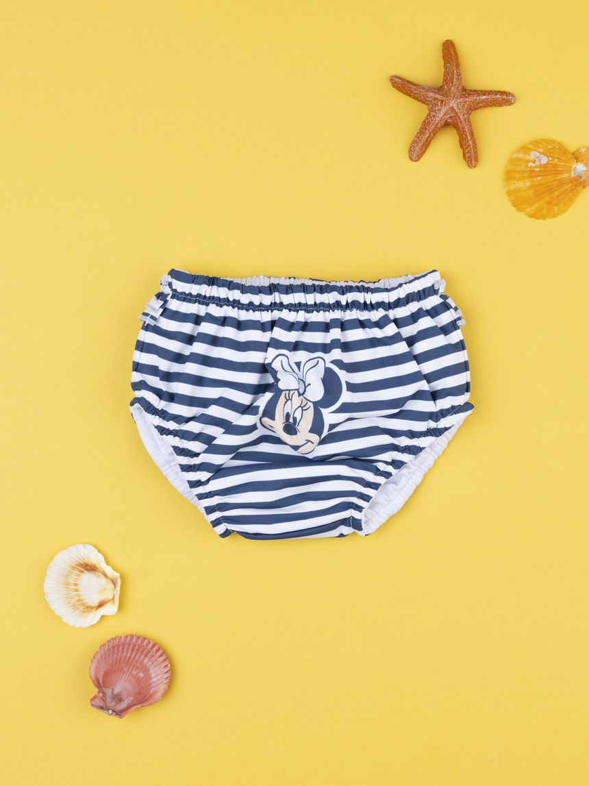 βρεφικό μαγιό πάνα ριγέ μπλε/λευκό minnie για κορίτσι - Prénatal