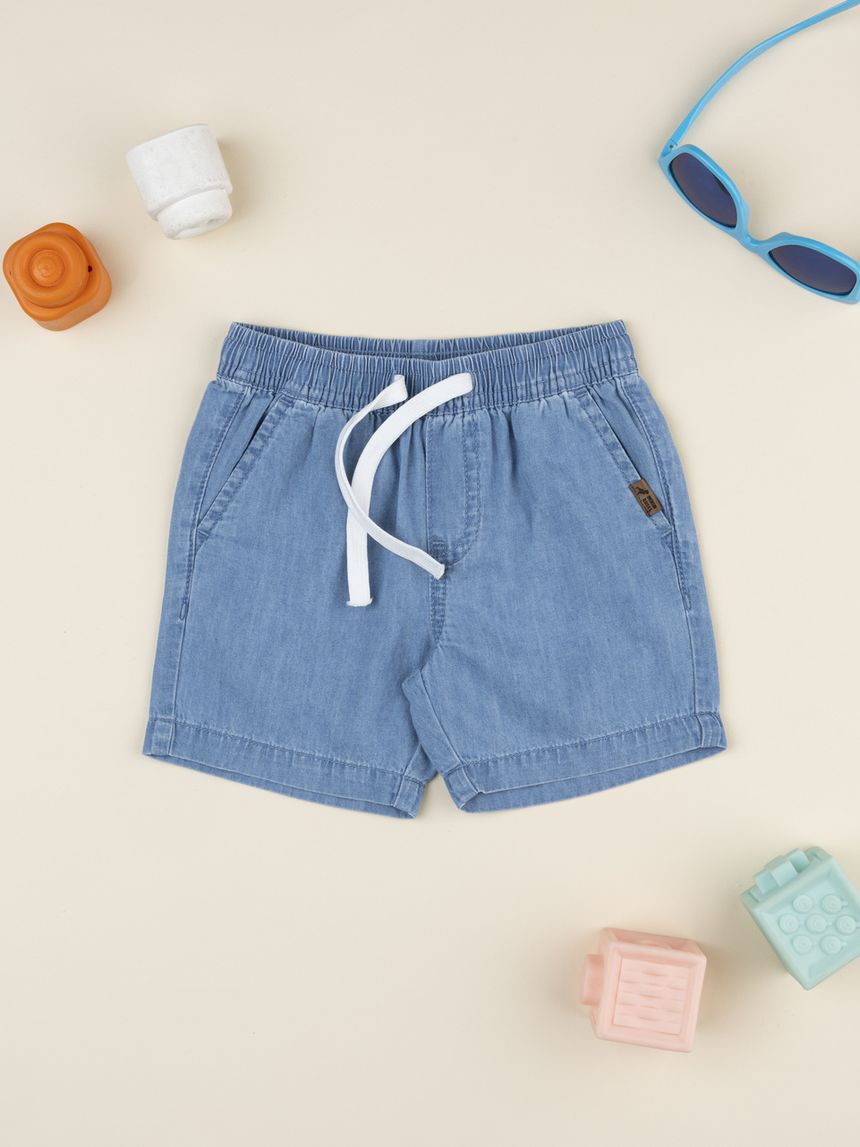βρεφικό τζιν σορτσάκι μπλε ανοιχτό denim rules για αγόρι - Prénatal
