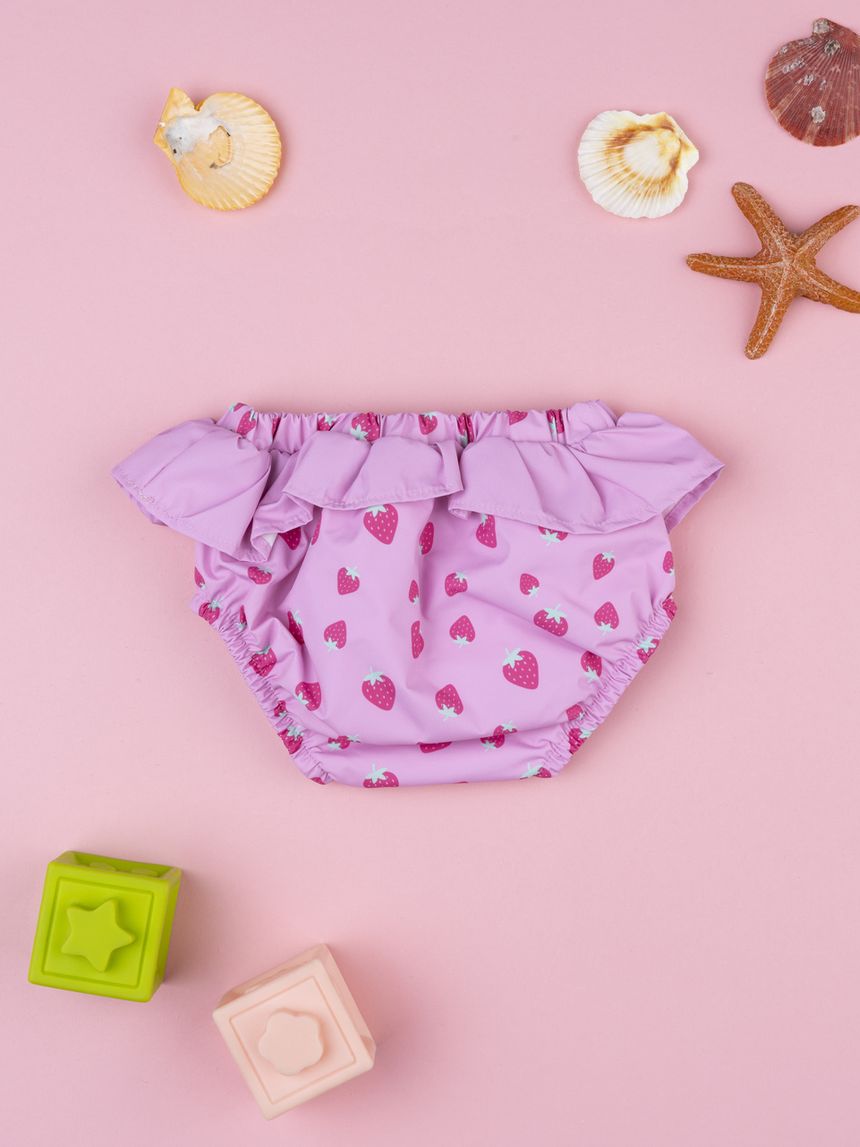 βρεφικό μαγιό πάνα ροζ με φράουλες για κορίτσι - Prénatal