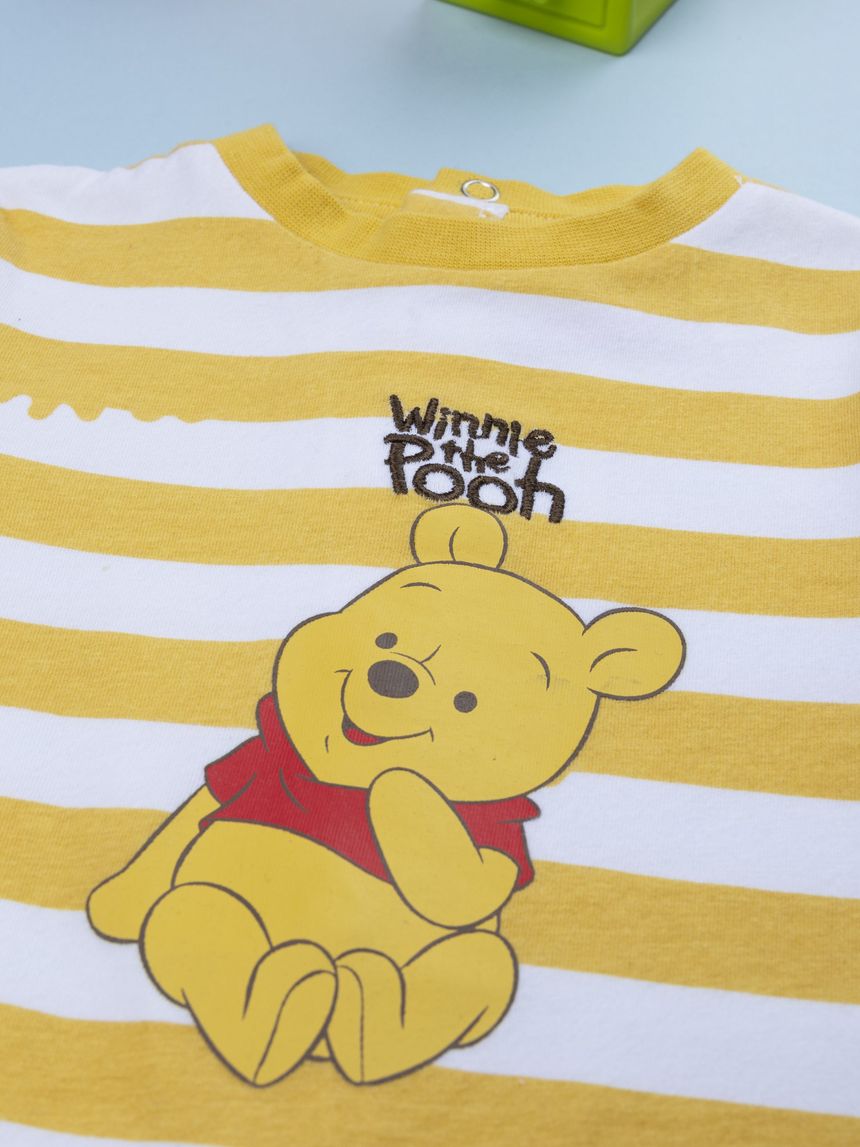 βρεφικό φορμάκι ριγέ κίτρινο/λευκό winnie για αγόρι - Prénatal