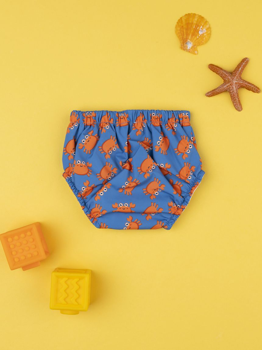 βρεφικό μαγιό πάνα μπλε με καβουράκια για αγόρι - Prénatal