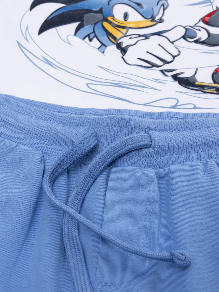 παιδικό σετ t-shirt και σορτσάκι sonic για αγόρι - Prénatal