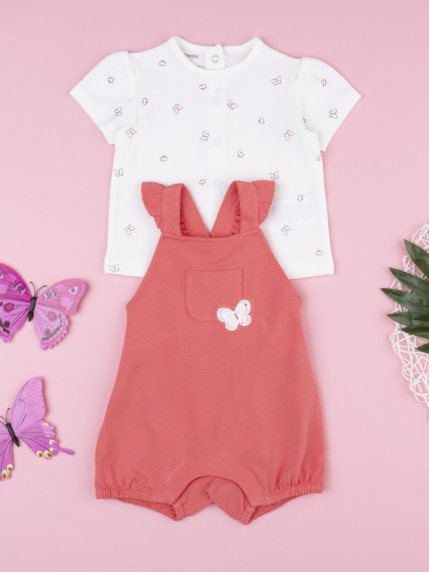βρεφικό σετ t-shirt και σαλοπέτα με πεταλούδα για κορίτσι - Prénatal