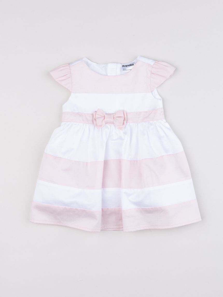βρεφικό φόρεμα ριγέ ροζ/λευκό elegant για κορίτσι - Prénatal