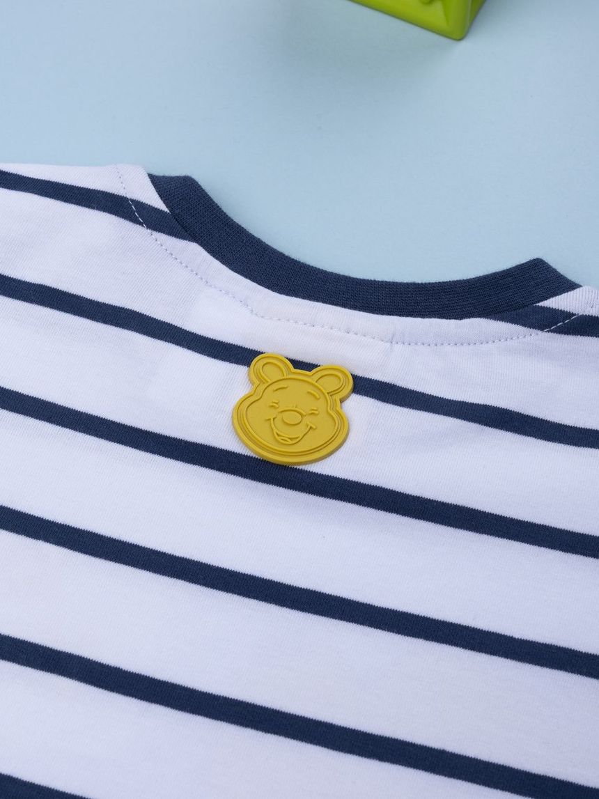 βρεφικό t-shirt λευκό ριγέ winnie για αγόρι - Prénatal