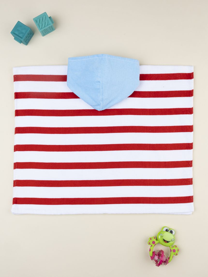 βρεφικό πόντσο θαλάσσης ριγέ με χταπόδι για αγόρι - Prénatal